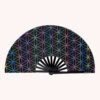 Glowkeeper Rainbow Reflective Hand Fan 2 Glowkeeper Rainbow Reflective Hand Fan -iHeartRaves Shop 743468531 glowkeeper reflective sacred geo hand fan