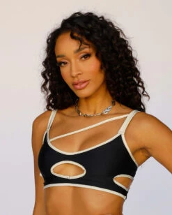 Backstage Baddie Reflective Cutout Top -iHeartRaves Shop BackstageBaddieReflectiveCutoutTop Side