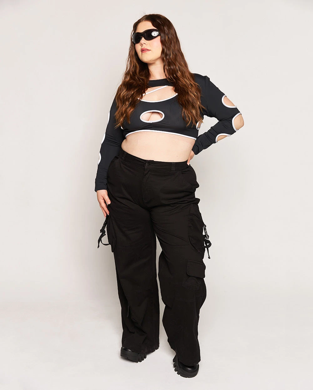 Backstage Baddie Reflective Arm Cutout Ultra Crop Top - Image 10