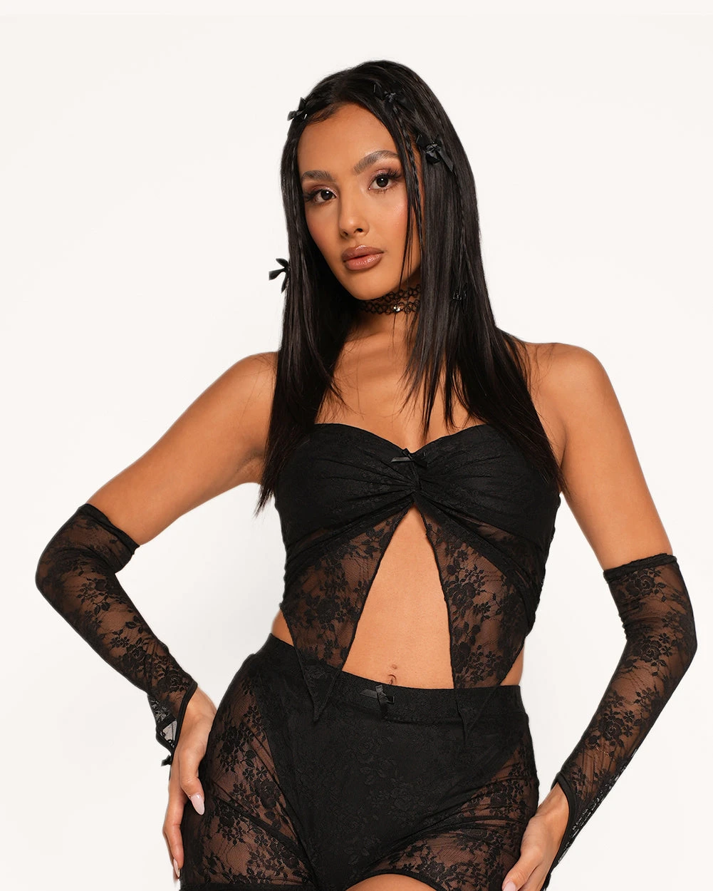 Backstage At The Yuma Lace Sleeve Top