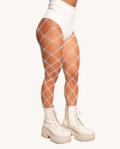 Can't Touch This Net Tights -iHeartRaves Shop Can t Touch This Net Tights White Side