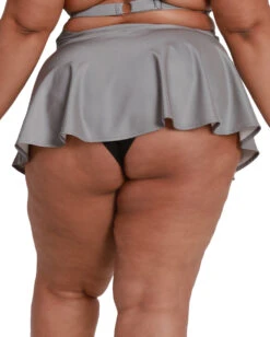 Charge Of Light Reflective Skater Skirt -iHeartRaves Shop Charge of Light Reflective Skater Skirt Curve1 Grey Back