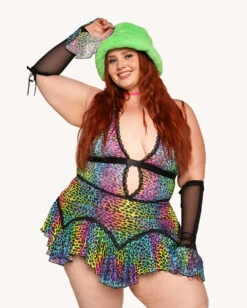 Cosmic Jungle Dress With Sleeves -iHeartRaves Shop Cosmic Jungle Dress with Sleeves C1 Front