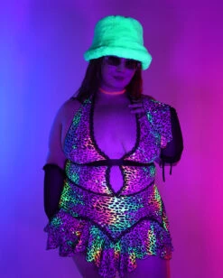 Cosmic Jungle Dress With Sleeves -iHeartRaves Shop Cosmic Jungle Dress with Sleeves C1 Glow