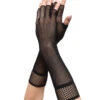 Dark Delights Fishnet Arm Warmers -iHeartRaves Shop Dark Delights Fingerless Fishnet Gloves Black Front