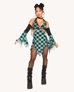 Demon's Mercy Mesh Dress With Sleeves -iHeartRaves Shop Demon s Mercy Dress with Sleeves Full