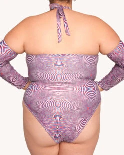 Distortion Bodysuit With Sleeves -iHeartRaves Shop Distortion Bodysuit With Sleeves C1 Back 1