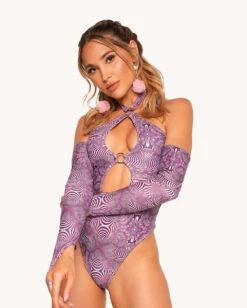 Distortion Bodysuit With Sleeves