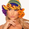 Electric Colors Rainbow Hat -iHeartRaves Shop Electric Colors Rainbow Hat
