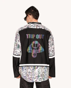 Electric Tripp Rainbow Reflective Hockey Jersey -iHeartRaves Shop Electric Tripp Rainbow Reflective Hockey Jersey Back