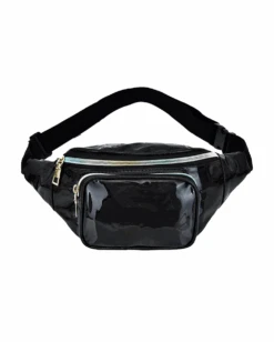 Enchanting Glow Holo Fanny Pack -iHeartRaves Shop Enchanting Glow Holo Fanny Pack Black Front