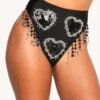Fatal Attraction Festival Bottoms -iHeartRaves Shop Fatal Attraction Festival Bottoms Black Silver Front