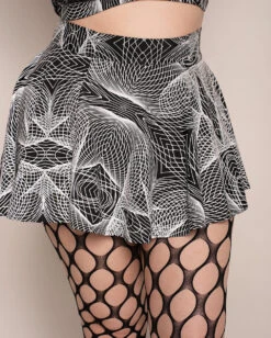Flashbang Matrix Reflective Mini Skirt -iHeartRaves Shop Flashbang Matrix Reflective Mini Skirt C1 Front