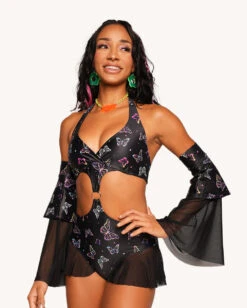 Flutter Fantasy Bodysuit With Sleeves