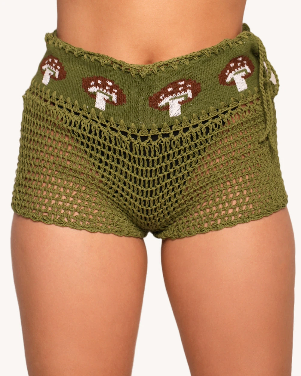 Forest Floor Mushroom Crochet Shorts 3 Forest Floor Mushroom Crochet Shorts