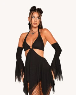 Getting Hyped Mesh Dress With Sleeves