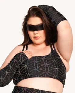 Glowkeeper Rainbow Reflective Top With Sleeves 21 Glowkeeper Rainbow Reflective Top With Sleeves -iHeartRaves Shop Glowkeeper Top with Sleeves C1 Front