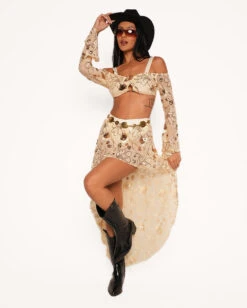 Ride Away Butterfly Cowboy Hat -iHeartRaves Shop Golden Hour Sequin Long Sleeve Top Full