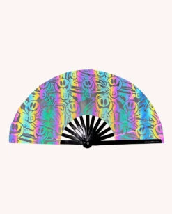 Happy Hour White Reflective Hand Fan
