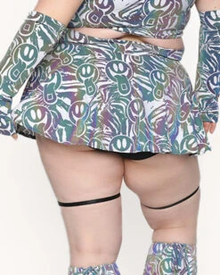 Happy Hour White Reflective Mini Skirt -iHeartRaves Shop Happy Hour White Reflective Mini Skirt C1 Back