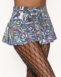 Happy Hour White Reflective Mini Skirt -iHeartRaves Shop Happy Hour White Reflective Mini Skirt Front