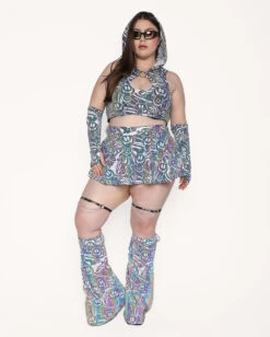 Happy Hour White Reflective Sleeve & Boot Cover Set -iHeartRaves Shop Happy Hour White Reflective O Ring Top C1 Full 1