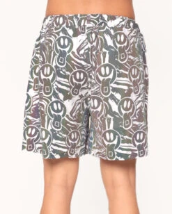 Happy Hour White Reflective Shorts -iHeartRaves Shop Happy Hour White Reflective shorts Back