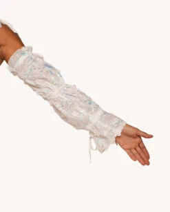 Heaven's Forever Floral Shoulder Tie Top With Sleeves -iHeartRaves Shop Heaven s Forever Floral Shoulder Tie Top Detaill