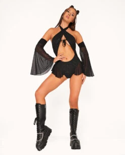 Holo Star Mesh Halter Bodysuit Set 14 Holo Star Mesh Halter Bodysuit Set -iHeartRaves Shop Holo Star Mesh Halter Bodysuit Set Full