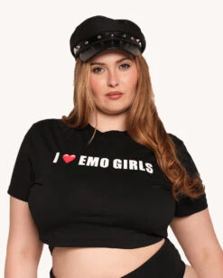 I Love Emo Girls Crop Top -iHeartRaves Shop I Love Emo Girls Crop Top C1 Front
