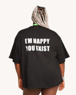 Leblunt X IHR I'm Happy You Exist Oversized Tee -iHeartRaves Shop I m Happy You Exist Oversized Tee C1 Back