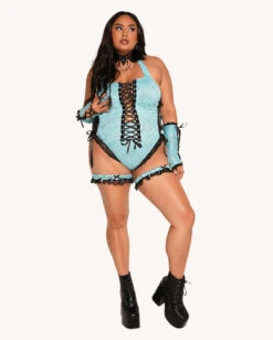 Jami Jones X IHR Lace Me Up Bodysuit -iHeartRaves Shop Jami Jones x iHR Lace Me Up Bodysuit C1 Full