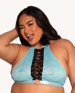 Jami Jones X IHR Lace Me Up O-Ring Top -iHeartRaves Shop Jami Jones x iHR Lace Me Up O Ring Top C1 Front