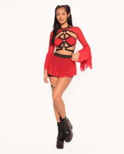 Kandi Diva X IHR Locked & Loaded Mini Skirt -iHeartRaves Shop Kandi Diva x iHR Locked Loaded Halter Top Full 2