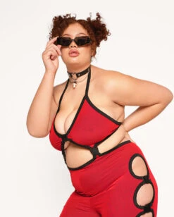 Kandi Diva X IHR Locked & Loaded Jumpsuit -iHeartRaves Shop Kandi Diva x iHR Locked Loaded Jumpsuit C1 Side