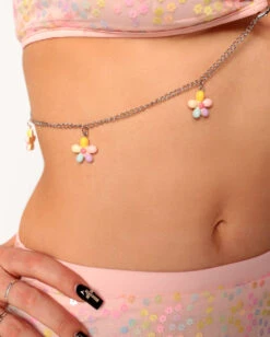 Katie Kayyyy X IHR Pastel Prism Top -iHeartRaves Shop Katie Kayy x iHR Pastel Prism Top Baby Pink Updated Detail