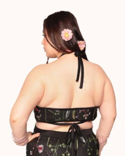 Lace Flowerfields Stretch Halter Top -iHeartRaves Shop Lace Flowerfields Halter Top C1 Back