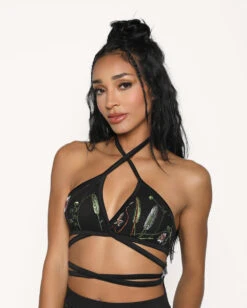 Lace Flowerfields Stretch Halter Top -iHeartRaves Shop Lace Flowerfields Halter Top Front abae0928 f862 4c68 b652 950796b00c2b