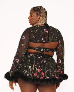 Lace Flowerfields Stretch Marabou Ultra Crop Top 2.0 -iHeartRaves Shop Lace Flowerfields Marabou Ultra Crop Top 2.0 C1 Back 6f21f1c1 d67a 4a32 838e 04f06b5f93eb