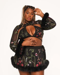 Lace Flowerfields Stretch Marabou Ultra Crop Top 2.0 -iHeartRaves Shop Lace Flowerfields Marabou Ultra Crop Top 2.0 C1 Front 454bdd2b 694e 4950 b5f8 69e9a47f0ca2