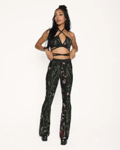 Lace Flowerfields Stretch Pants -iHeartRaves Shop Lace Flowerfields Pants Full