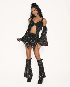 Lace Flowerfields Stretch Pixie Hem Top -iHeartRaves Shop Lace Flowerfields Pixie Hem Top Full