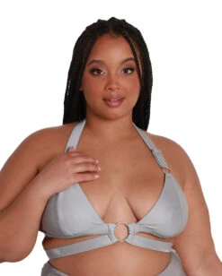 Lightning Flash Reflective Crop Top -iHeartRaves Shop Lightning Flash Reflective Crop Top Curve1 Grey Front