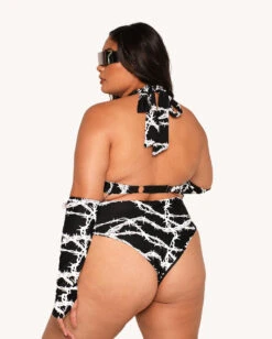 Live Wire Reflective Bodysuit With Sleeves -iHeartRaves Shop Live Wire Reflective Bodysuit with Sleeves C1 Back