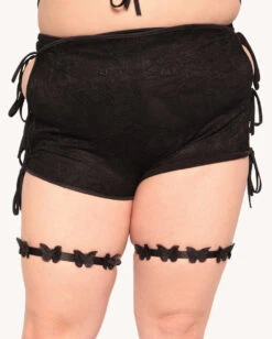 Make Up Or Break Up Lace Shorts -iHeartRaves Shop Make Up or Break Up Lace Shorts C1 Front