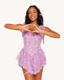 Make You Wonder Sequin Floral Dress