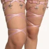 Meet Cute Bow Charm Pair Leg Wraps -iHeartRaves Shop Meet Cute Bow Charm Leg Wraps Front