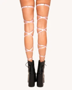 Meet You At Daisy Lane Pair Leg Wraps -iHeartRaves Shop Meet You at Daisy Lane Leg Wraps Pink Back
