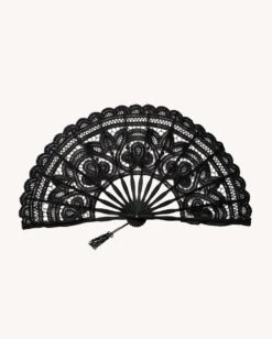 Midnight Drama Lace Fan