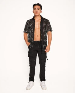 Moonlit Enchantment Button Up Shirt 2.0 7 Moonlit Enchantment Button Up Shirt 2.0 -iHeartRaves Shop Moonlit Enchantment Button Up Black Front